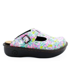 Sanosan Bella Comfort Slip-On Clogs in Heart Scribble