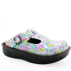 Sanosan Bella Comfort Slip-On Clogs in Heart Scribble