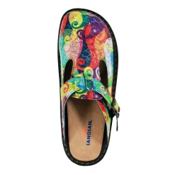 Sanosan Bella Comfort Slip-On Clogs in Multi Loop print
