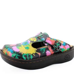 Sanosan Bella Comfort Slip-On Clogs in Sunflower Print
