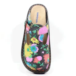 Sanosan Bella Comfort Slip-On Clogs in Sunflower Print