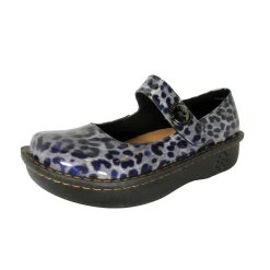 Sanosan Julia Comfort Mary-Jane Clogs in Black Leopard patent