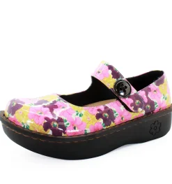Sanosan Julia Comfort Mary-Jane Clogs in Bouquet Print