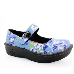 Sanosan Julia Comfort Mary-Jane Clogs in Orchid Grass