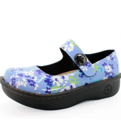 Sanosan Julia Comfort Mary-Jane Clogs in Orchid Grass