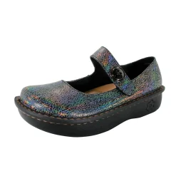 Sanosan Julia Comfort Mary-Jane Clogs in Silver Rainbow