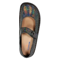 Sanosan Julia Comfort Mary-Jane Clogs in Silver Rainbow