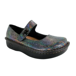 Sanosan Julia Comfort Mary-Jane Clogs in Silver Rainbow