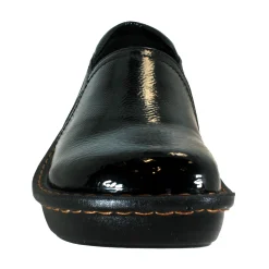 Sanosan Maria Comfort Slip-On Clogs in Black Crinkle Patent - CLOSEOUT