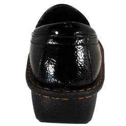 Sanosan Maria Comfort Slip-On Clogs in Black Crinkle Patent - CLOSEOUT