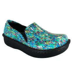 Sanosan Maria Comfort Slip-On Clogs in Colorful Fish print - CLOSEOUT