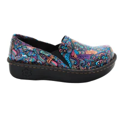 Sanosan Maria Comfort Slip-On Clogs in Mardi Gras print - CLOSEOUT